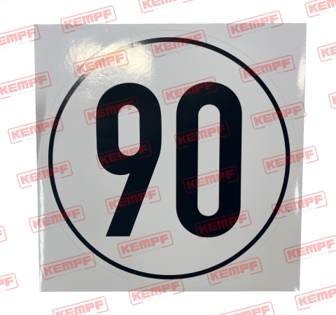 92956 KEMPF Aufkleber Geschwindigkeitsschild 90 km/h